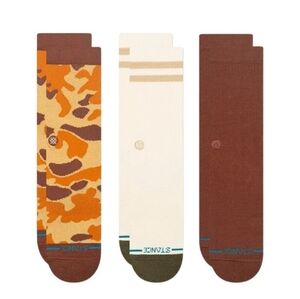 Stance Icon 3 Pk Unisex Medium Mens 6-8.5, Womens 8-10.5 Casual Camo Crew Socks